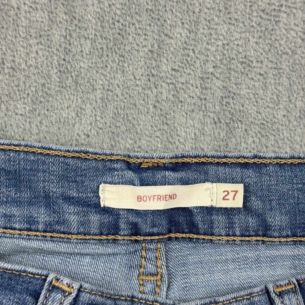 Levis Jeans Womens 27x27 Blue Boyfriend Denim Mid-Rise Pants Classic Straight - Picture 3 of 15